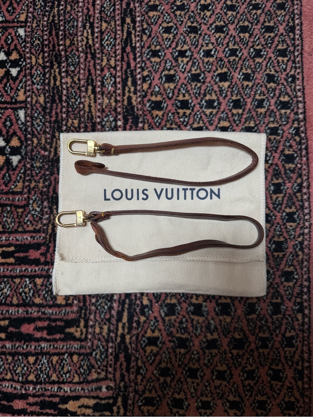 Bundle Authentic Louis Vuitton Brown Leather Pochette Straps